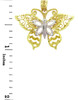Two-Tone Gold Motyl Butterfly Charm Pendant