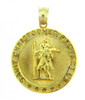 Gold Religious Pendants - The Saint Christopher Protect Us Round Yellow Gold Pendant