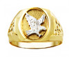 Men's Gold Rings - The White Eagle Two Tone Gold Ring