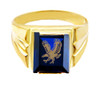 Men's Gold Rings - The Blue Stone Eagle Gold Ring