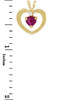 Love and Heart Gold Pendants - Gold Heart Pendant with Ruby and Cubic Zirconia