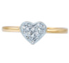 Ladies Rings - Two Tone Gold Diamond Heart Ring