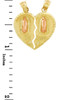 Gold Pendants - Guadalupe Te Amo Breakable Two Tone Gold Heart Pendant