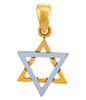 Jewish Charms and Pendants - 14K Two Tone Solid Gold Gleaming Star of David