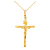 Gold Tubular Cross Charm Catholic Crucifix Pendant Necklace