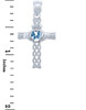 Silver Celtic Cross Pendant with Aquamarine CZ Heart