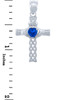 Silver Celtic Cross Pendant with Sapphire CZ Heart
