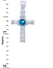 Silver Celtic Cross Pendant with Blue CZ Heart