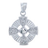 Silver Celtic Trinity Pendant with Clear CZ Stone