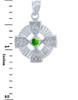 Silver Celtic Trinity Pendant with Peridot CZ Stone