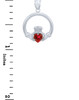 Silver Claddagh Garnet CZ Heart Charm Pendant (S)