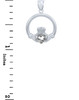 Silver Claddagh Clear CZ Heart Charm Pendant (S)