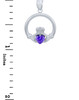 Silver Claddagh Alexandrite CZ Heart Charm Pendant (S)