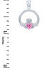 Silver Claddagh Pink CZ Heart Charm Pendant (S)