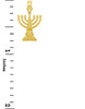 Jewish Gold Pendants - Yellow Gold Menorah Pendant