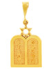 Jewish Charms and Pendants -  Yellow Gold Ten Declarations Tablets Jewish Pendant