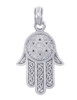 925 Sterling Silver Jewish Chamesh Hamsa Charm Pendant Necklace