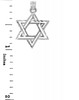 Jewish Charms and Pendants - White Gold Double Star of David