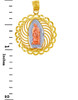 Gold Pendants - Our Lady of Guadalupe Three Tone Gold Pendant