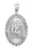 Gold Religious Pendants - The Saint Christopher Protect Us Oval White Gold Pendant