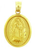 Religious Charms - The Blessed Virgin Mary Yellow Gold Pendant