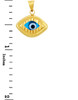 14K Yellow Gold Bright Blue Evil Eye