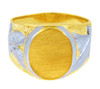 Men's Signet Gold Rings - The White Eagle Two Tone Gold Ring
