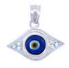 White Gold Diamond Evil Eye Blue Pendant