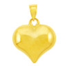 14K Yellow Gold Heart Pendant 1 inch