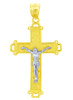 Two- Tone Gold Crucifix Pendant - The Christ Crucifix