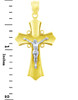 Two Tone Gold Crucifix Pendant - The Majestic Crucifix