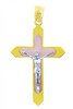 Three Tone Gold Crucifix Pendant - The Majesty Crucifix