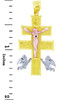 Three Tone Gold Crucifix Pendant - The Caravaca Cross