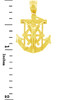 Religious Charms - The Anchored Mariners Cross Gold Pendant
