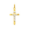 14K Gold Two-Tone Dainty Crucifix