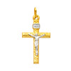 14K Gold Two Tone Blissful Crucifix