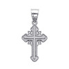 14K White Gold Trinity Cross Charm Pendant