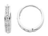 Small Round CZ White Gold Huggie Earrings