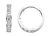 White Gold Traditional CZ Huggie Earrings