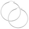 White Gold Hoop Earring -2.5 Inches