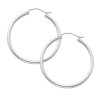 White Gold Hoop Earring -1.25 Inches