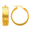 Bold Yellow Gold Fancy Hoop Earring