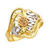 "15-Anos"  Yellow Gold Tri-Color Ring