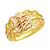 Diamond Cut "15 Anos" Yellow Gold Ring