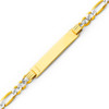 Men`s Two-Tone Gold ID Figaro Bracelet- 8.0 Inches