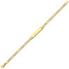 Men`s Two-Tone Gold ID Figaro Bracelet- 7.5 Inches