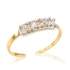 Yellow Gold CZ Toe Ring