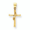 14K Gold Dainty Flame of the Holy Spirt Cross
