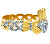 Gold 0.5ct Diamond Pave Claddagh Wedding/Engagement Ring