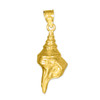 Yellow Gold Conch Shell Pendant Necklace